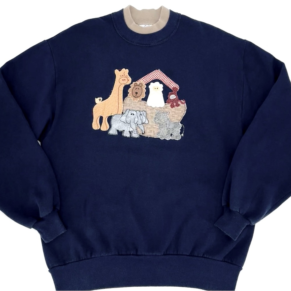 90s VTG USA GOPHERS Noah’s Ark Embroidered Sweatshirt